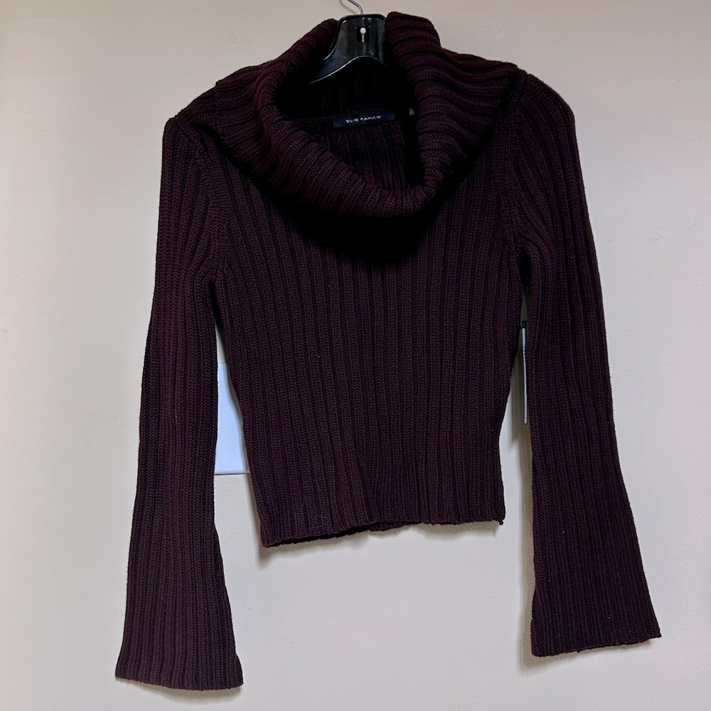 NWT- Elie Tahari - Winterplum Cowl Neck Sweater - P/S